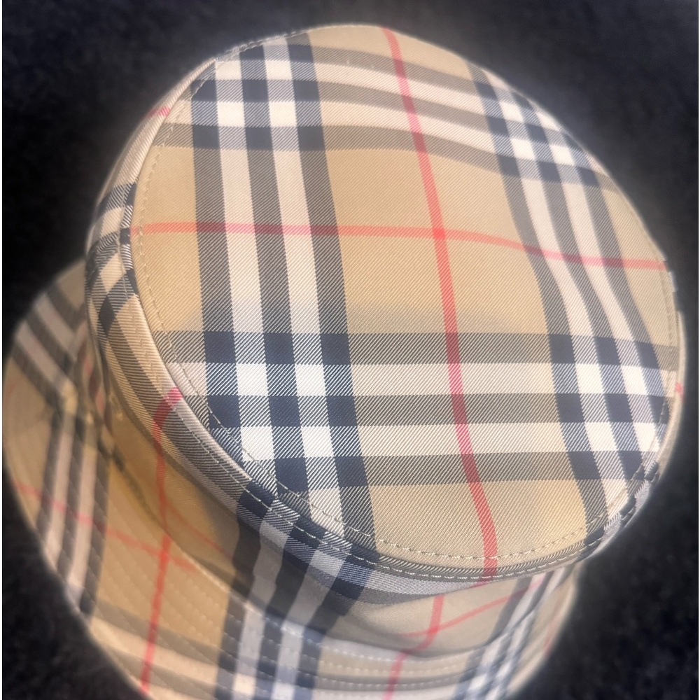 Vintage check bucket hat beige